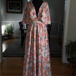 Floral Maxi Dress with V-Neck